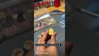 Making miniature ramen charms with polymer clay and resin