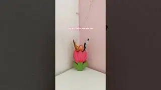 Diy Aesthetic Pen Holder 🌷|| Brush Holder #shorts #diy #art #decor #aesthetic #craft