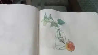 How to draw vase with flowers / how to draw vase step by step 🖌️🎨