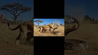 Brave Heroes Save Careless Mother Lion from Giant Python Attack After a Traffic Accident🐍