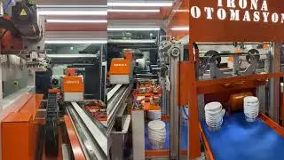 High-Speed Plastic Bucket Handle Insertion IML Robot | 2-Cavity Automation