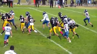 Canton Lions JV RB Willie Wilborn cuts and dances on 15 yard run vs. Plymouth Canton Steelers JV