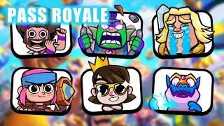 ALL Pass Emotes In Clash Royale! | Season 1-65!