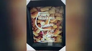 Quadro Porta Rolha de Vinho de Vidro Decora&ccedil;&atilde;o Area Gourmet