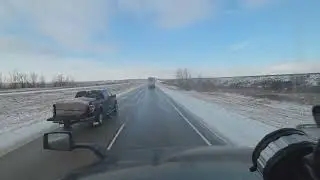 KIEROWCA CIĘŻARÓWKI W KANADZIE:typowy dzień #4-kij z taką jazdą/20km/h na autostradzie/lód na szosie