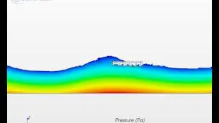 Wave-Bridge Interaction-Pressure scene
