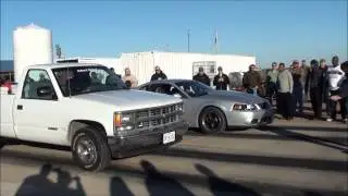 04 Cobra Pullied 125 Shot vs Chevy LS Turbo Work Truck! 1/8 mile