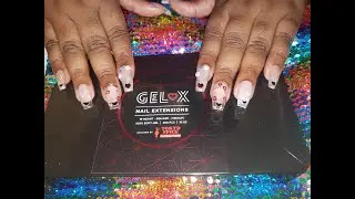 Valentine's day set using Gel x heart cut out nails by Britney Tokyo