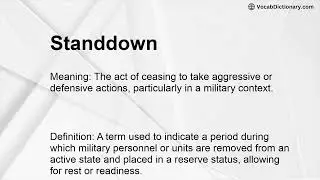 Standdown Meaning