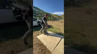 Skateboarding and shooting.