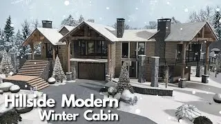 BLOXBURG: HILLSIDE MODERN WINTER CABIN | ROBLOX HOUSE BUILD TOUR