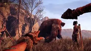 Far Cry Primal&reg;Hunting A Wolly Mammoth For Food And Saberthooth Cat Attack During Hunt PS4🔥🐘🗡👀😱🤔