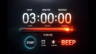 3 Hour Timer | Countdown Timer Minimal | With Alarm