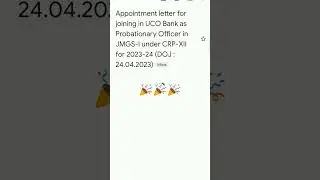 Appointment Letter l IBPSPO I UCO Bank I