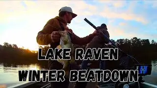 Winter Bass Fishing Lake Raven