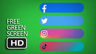 Free Green Screen - Social Media Rounded Box Animated