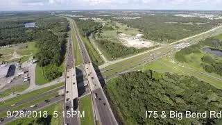 Florida Interstate I-75 at Old Big Bend Road Hillsborough County from Drone