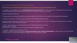 Cybersecurity, PenTesting tools, IP and DNS, passive recon