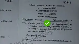 Mdu MSc CS 1st Sem Discrete Mathematics Question Paper
