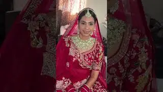Red Lehenga Bridal Makeup Look | Soft Brown Eyes & Classic Bun | Indian Bride Glam