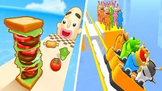 Sandwich Runner 🆚 Runner Coaster🌻🧿🌺New Levels Walkthrough Gameplay HG45