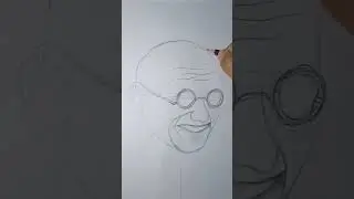 Easy way to draw freedom fighter mahatma gandhi by //rohit sarkar//#trending #drawing #viral