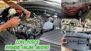 How To Solve P0302 Engine Misfire Problems I Hyundai Tuscon 2014-17 I Spark Plug & Ignition Coil