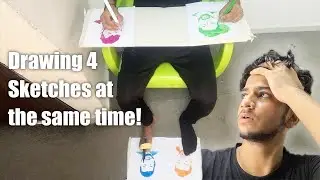 Drawing 4 different faces at a same time | #Duckybhai #Shahveerjafry #zaidalit #razasamo