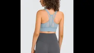DW154 Women Criss-Cross Back Padded Strappy Sports Bras Medium Support Yoga Bra with Removable Cups