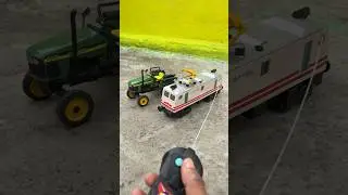 Unboxing Rc Electric Train with lights  & Tractor model John Deere realstic vehicles Review