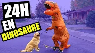 CHALLENGE 24H ENFERMÉ DANS UN COSTUME DE DINOSAURE - HUBY