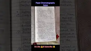Paper Chromatography Notes #biochemistry #biochemistrynotes