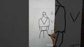 O V T letters girl drawing #drawing #easy #viral ideas#drawing ideas