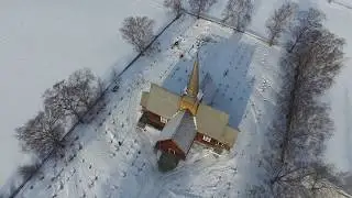 DJI Inspire 1 V2.0. Skj&aring;k Kirke/Church 24 Februar 2018 Norway 4K!