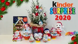 Unboxing Kinder Surprise Christmas Eggs 2020 - Small, Maxi, Jumbo + Surprise