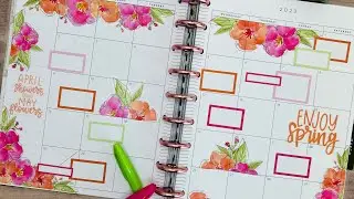 April 2023 Classic Monthly Calendar | Plan With Me | Live.Love.Posh Functionally Chic Orange Blooms