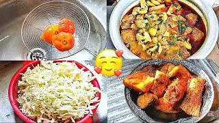 শীতের দুপুরে গ্রাসকাপ মাছ দিয়ে ফুলকপির তরকারি, বাঁধাকপির ভাজি, টমেটো ভর্তা রান্না করলাম ✨|