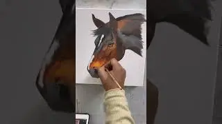 Horse acrylic painting🎨🖌 #horsepainting #viralreel #trendingshortsvideo #artists #artoholic #art