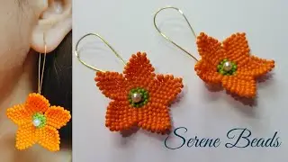 Beaded Flower Earrings / Brick Stitch Earrings / Beaded Earrings