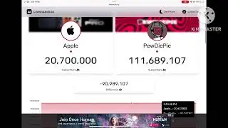 @Apple  hits 20.7 million subscribers and then surpassed PewDiePie in less than 1 second