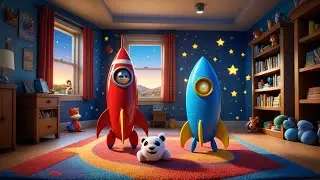 Seven Tiny Rockets Zoom to the Moon | Space Adventure Song for Kids | Nursery Rhymes and Learning