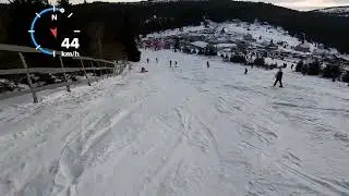 Blue piste @buscat ski resort, Cluj, Romania