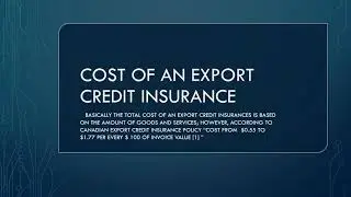 EXPORT CREDIT INSURANCE