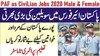 PAF civilian jobs 2020 Male and Female PAF jobs 2020 Pak Air Force Jobs 2020 Apply online
