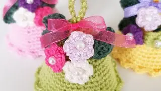 Campanella uncinetto decorazione/segnaposto Pasqua