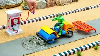DIY Mini Truck Road Construction After Flood Damage | Brick & Cement Concrete Road Build