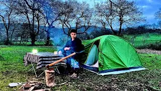 COLD WEATHER TENT CAMPING IN THE NATURE | SOĞUK HAVADA &Ccedil;ADIR KAMPI