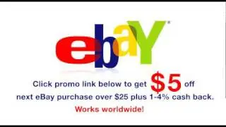 eBay Discount code for $5 plus cash back - works worldwide with paypal!