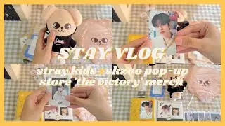[stay vlog] 🛒 unboxing :: stray kids x skzoo pop up store 'the victory' merch 🤍