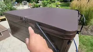 Tip on cover straps with a Hot Spring cover lift
